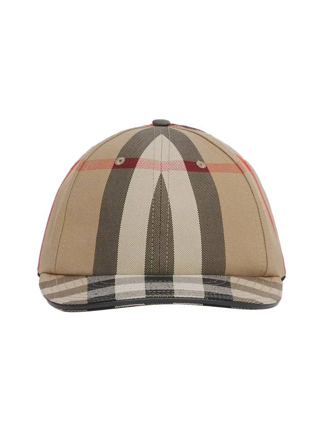 Luxury Burberry Detail Check Cotton Logo Ball Cap Beige