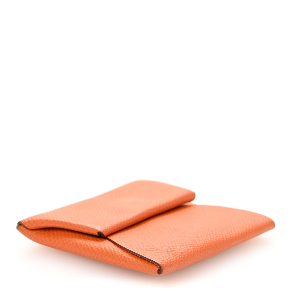 Hermes Epsom Bastia Verso Coin Purse Orange Lime