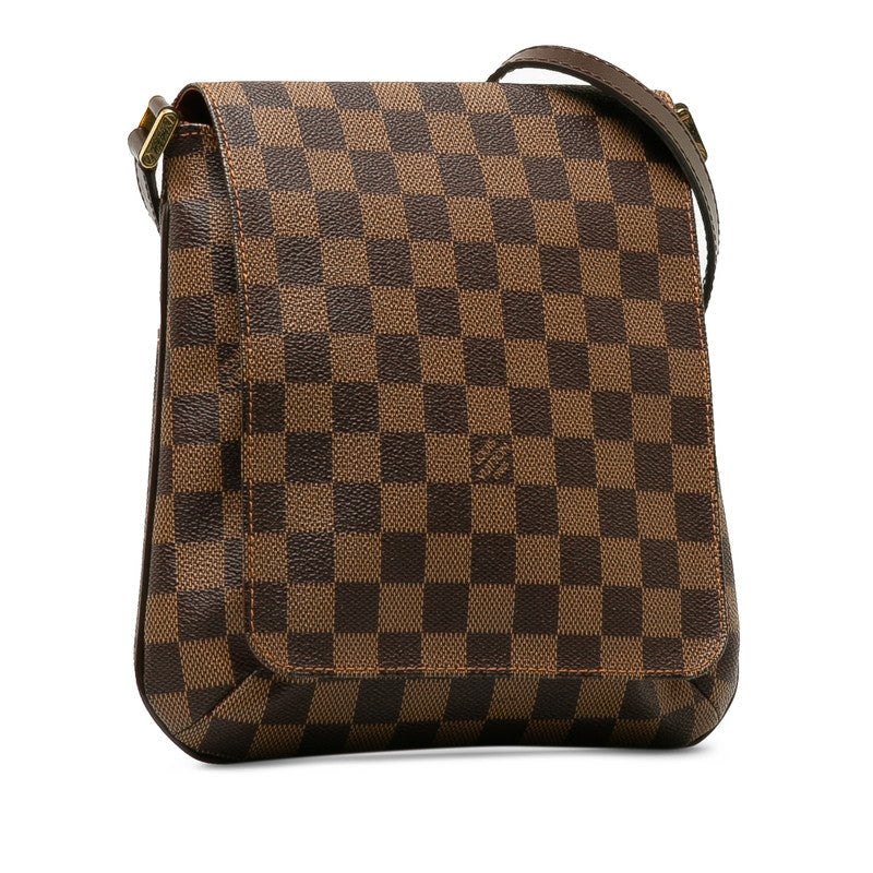 Louis Vuitton Damier Shoulder Bag Ebene Brown Women's