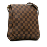Louis Vuitton Damier Shoulder Bag Ebene Brown Women's