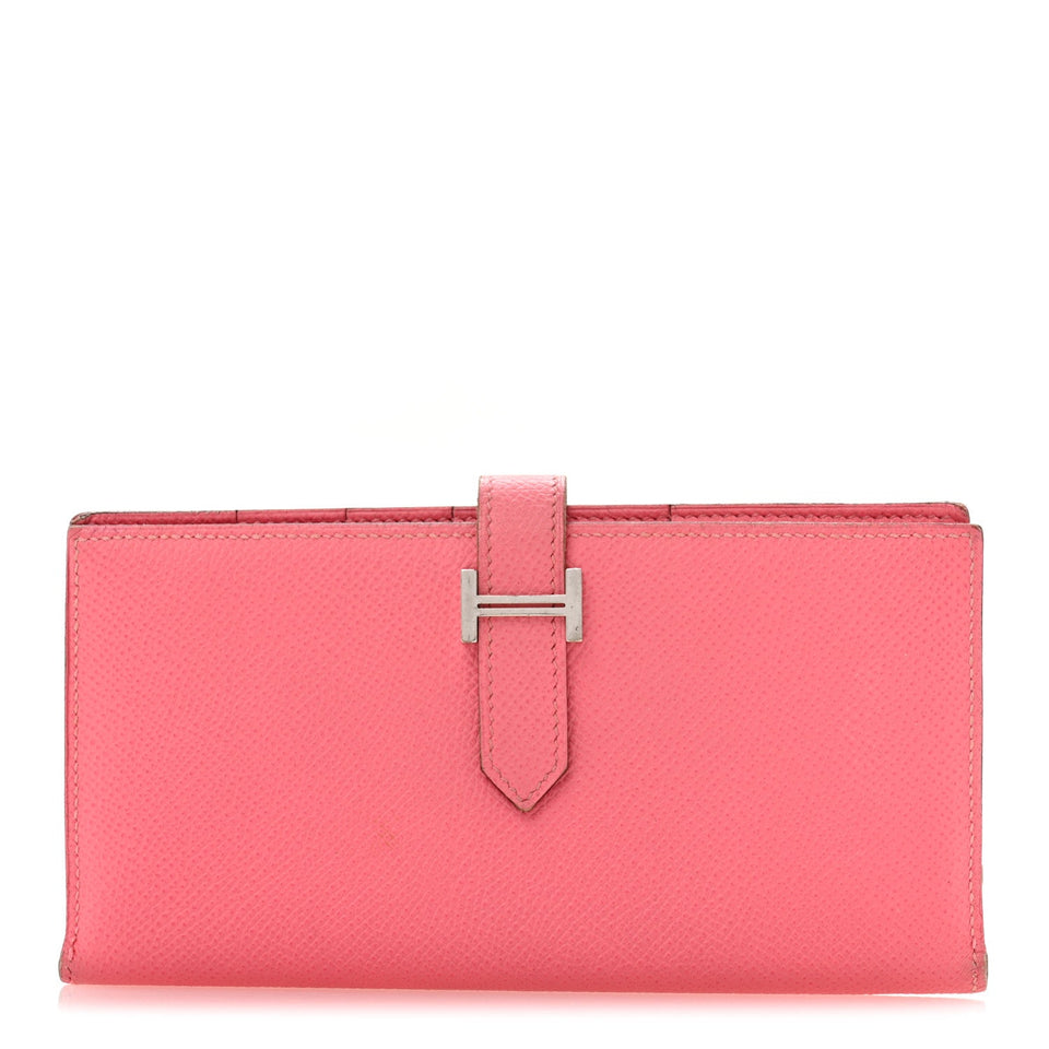 Hermes Epsom Bearn Gusset Wallet Rose Azalee