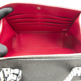 Chanel Black and White Striped Caviar Large Filigree Vanity Case Bag