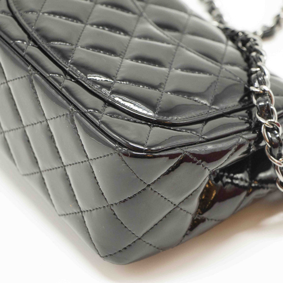 Chanel Quilted Patent Leather Mini Square Flap Bag