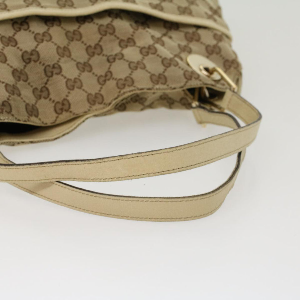 Gucci GG Canvas Shoulder Bag Beige White 121023 cl571