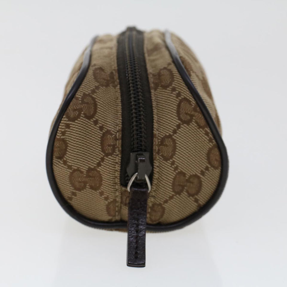 Gucci GG Canvas Pouch Leather Beige 138044 cl604