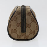 Gucci GG Canvas Pouch Leather Beige 138044 cl604