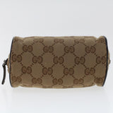 Gucci GG Canvas Pouch Leather Beige 138044 cl604