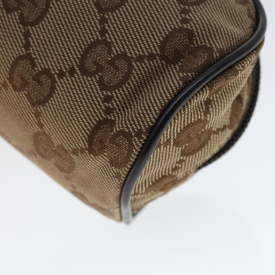 Gucci GG Canvas Pouch Leather Beige 138044 cl604