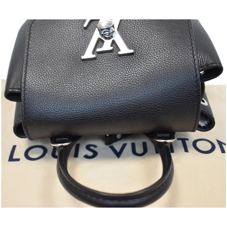 Louis Vuitton Lockme Calfskin Leather Backpack Bag Black