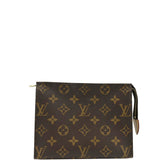 Louis Vuitton Toiletry 19 Pouch Monogram Canvas Clutch Brown