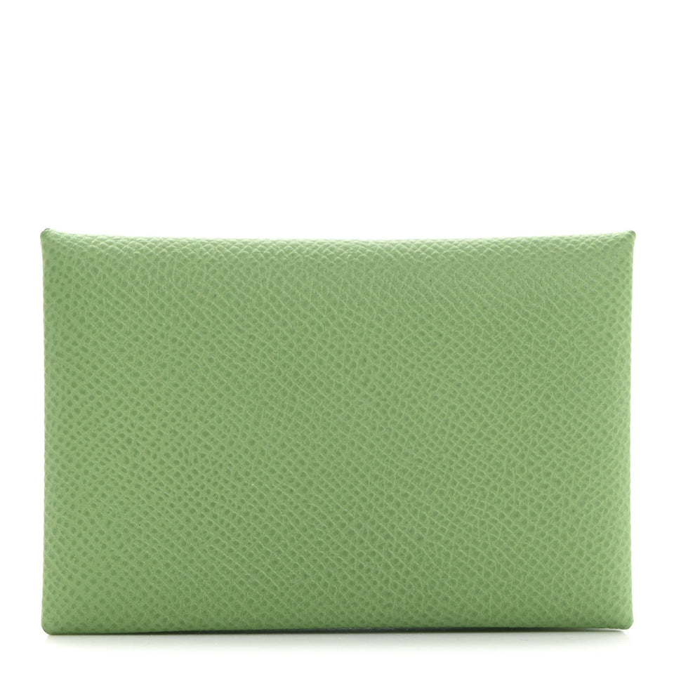 Hermes Epsom Calvi Card Case Vert Criquet