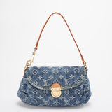 Louis Vuitton Pleaty Vintage Monogram Mini Denim Handbag