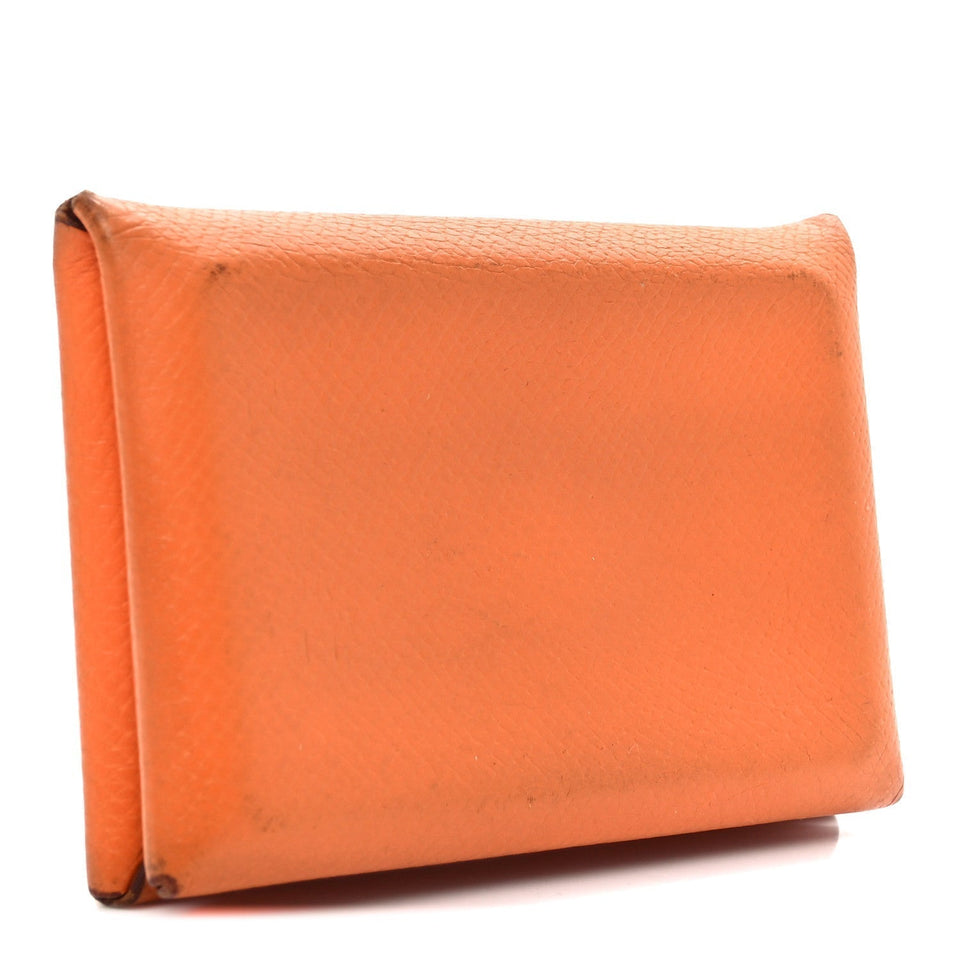 Hermes Epsom Calvi Card Case Abricot