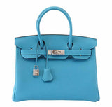 HermesBirkin 30 Turquoise Bag PHW