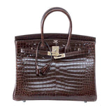 HermesBirkin 35 Chocolate Crocodile Bag