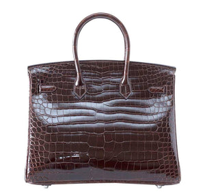 HermesBirkin 35 Chocolate Crocodile Bag