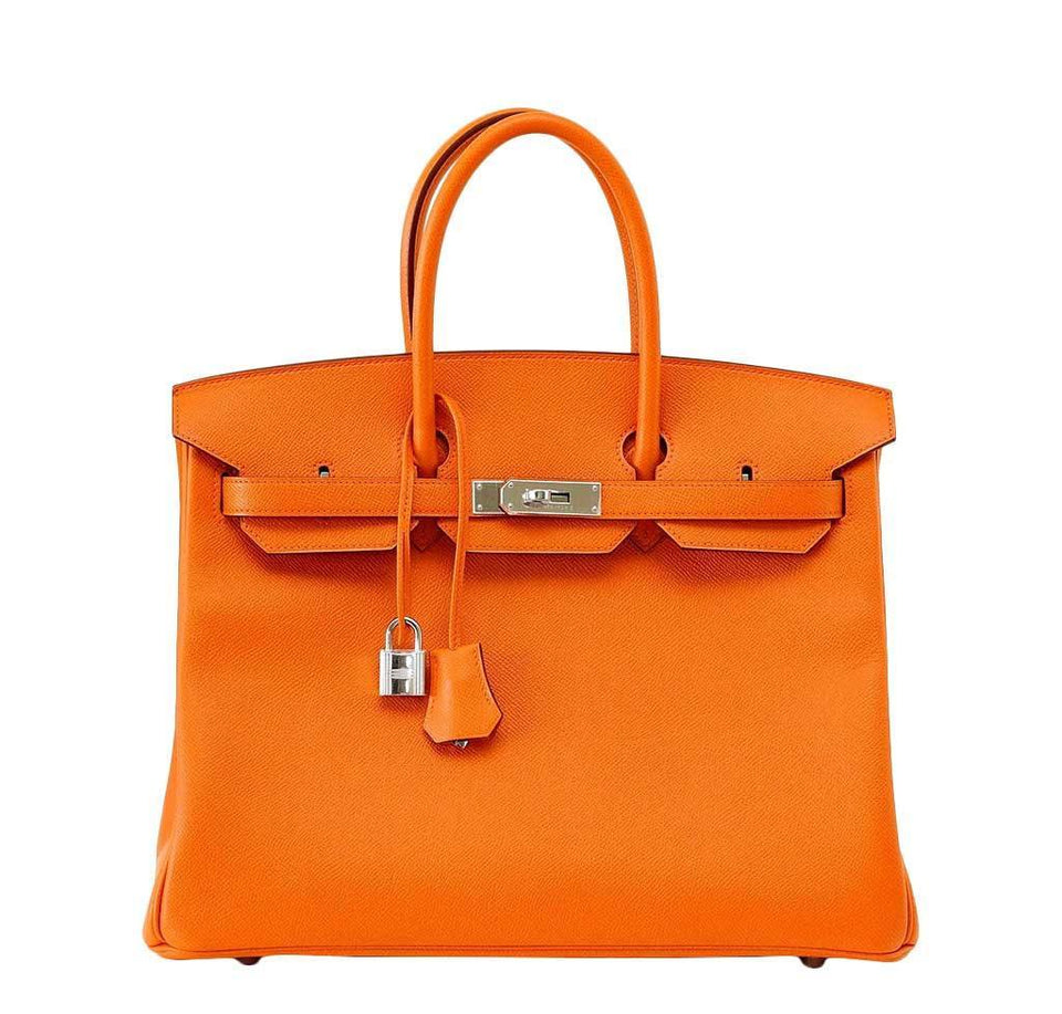 HermesBirkin 35 H Orange Bag Epsom PHW