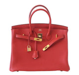 HermesBirkin 35 Vermillion Togo Bag GHW