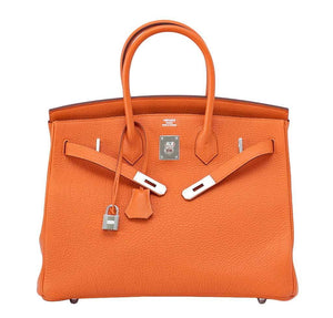 HermesBirkin 35 H Orange Togo Bag
