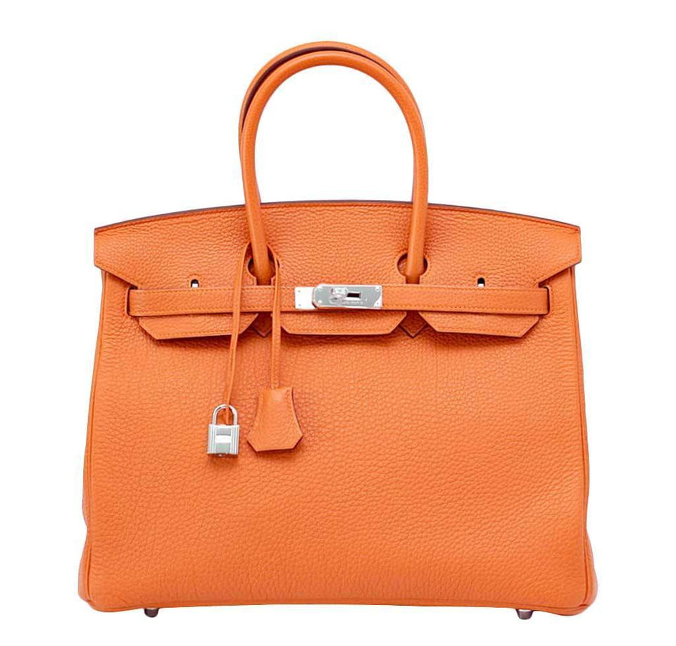 HermesBirkin 35 H Orange Togo Bag