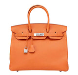 HermesBirkin 35 H Orange Togo Bag