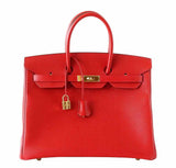 HermesBirkin 35 Rouge Casaque Epsom Bag GHW