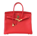 HermesBirkin 35 Rouge Casaque Epsom Bag GHW