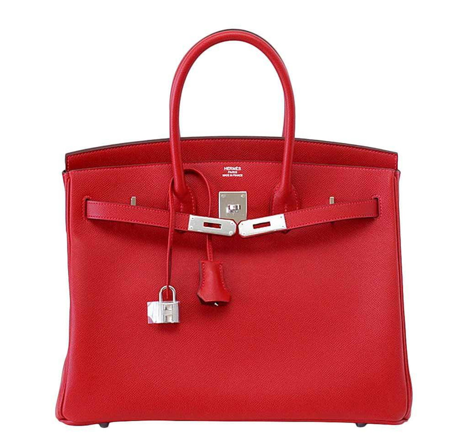 HermesBirkin 35 Rouge Casaque Epsom Bag PHW