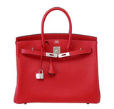 HermesBirkin 35 Rouge Casaque Epsom Bag PHW