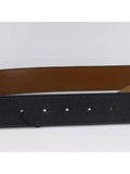 Luxury Burberry Reversible Monogram Leather Belt Black