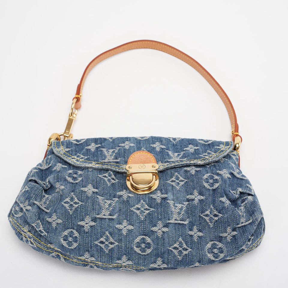Louis Vuitton Pleaty Vintage Monogram Mini Denim Handbag
