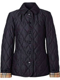 Luxury Burberry WoMen's Diamond Quilted Thermoregulated Check Jacket Midnight