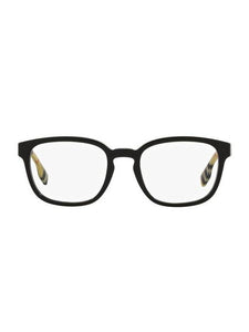 Luxury Burberry Eyewear Vintage Check Temple Square Eyeglasses Black