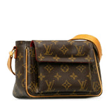 Louis Vuitton Monogram Vivacité PM Diagonal Shoulder Bag Brown