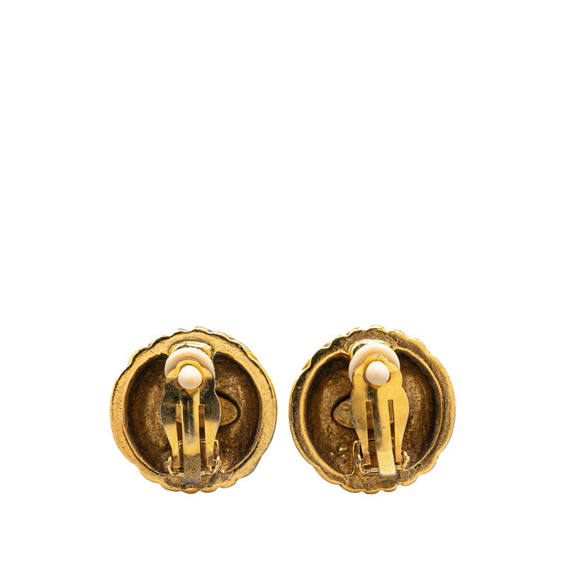 Chanel Gold Plated Coco Mark Vintage Earrings