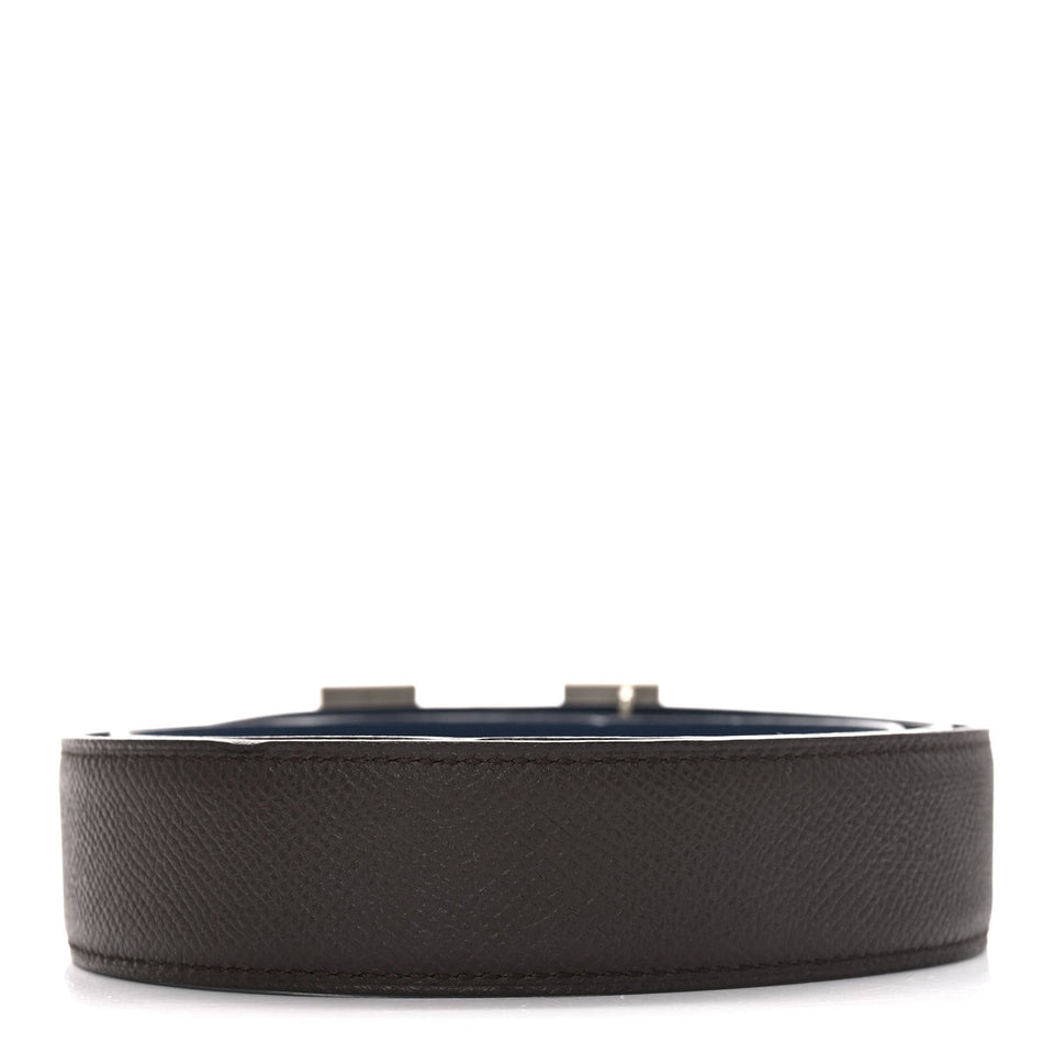 Hermes Epsom 32mm H Belt 90 36 Chocolate Bleu De Malte