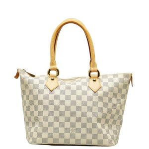 Louis Vuitton Saleya PM Tote Handbag Damier Azur White