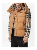 Luxury Burberry Detachable Sleeve Hooded Padding Beige