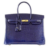 HermesBirkin 35 Blue Sapphire Crocodile GHW Bag