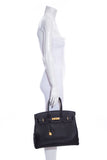 Hermes2018 Noir Clemence 35cm Birkin Handbag W/ Gold HW