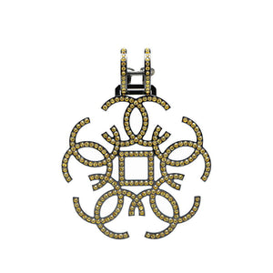 Chanel Metal Coco Mark Rhinestone Single Earring B17S