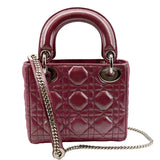 Christian Dior Mini Lady Dior Pearlescent Cannage Lambskin Shoulder Bag Pink
