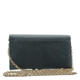 Christian Dior Long Saddle Leather Crossbody Chain Wallet Black