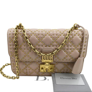 Christian Dior Dioraddict Studded Leather Crossbody Bag Light Pink