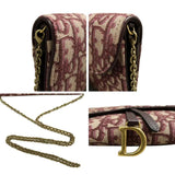 Christian Dior Saddle Oblique Crossbody Bag Burgundy
