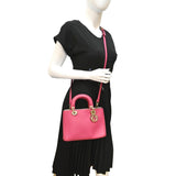 Christian Dior Diorissimo Leather Medium Tote Bag Pink