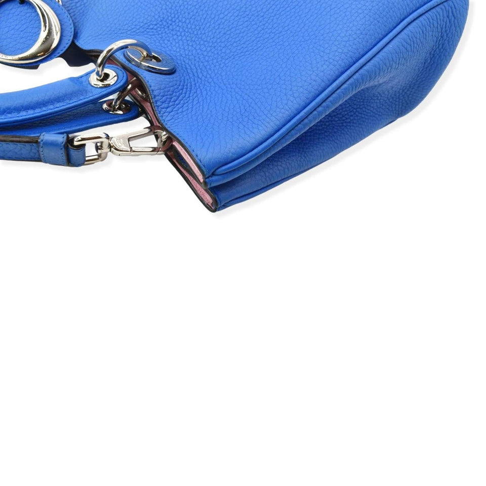 Christian Dior Diorissimo Leather Medium Tote Bag Blue