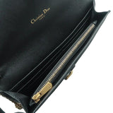 Christian Dior Long Saddle Leather Crossbody Chain Wallet Black