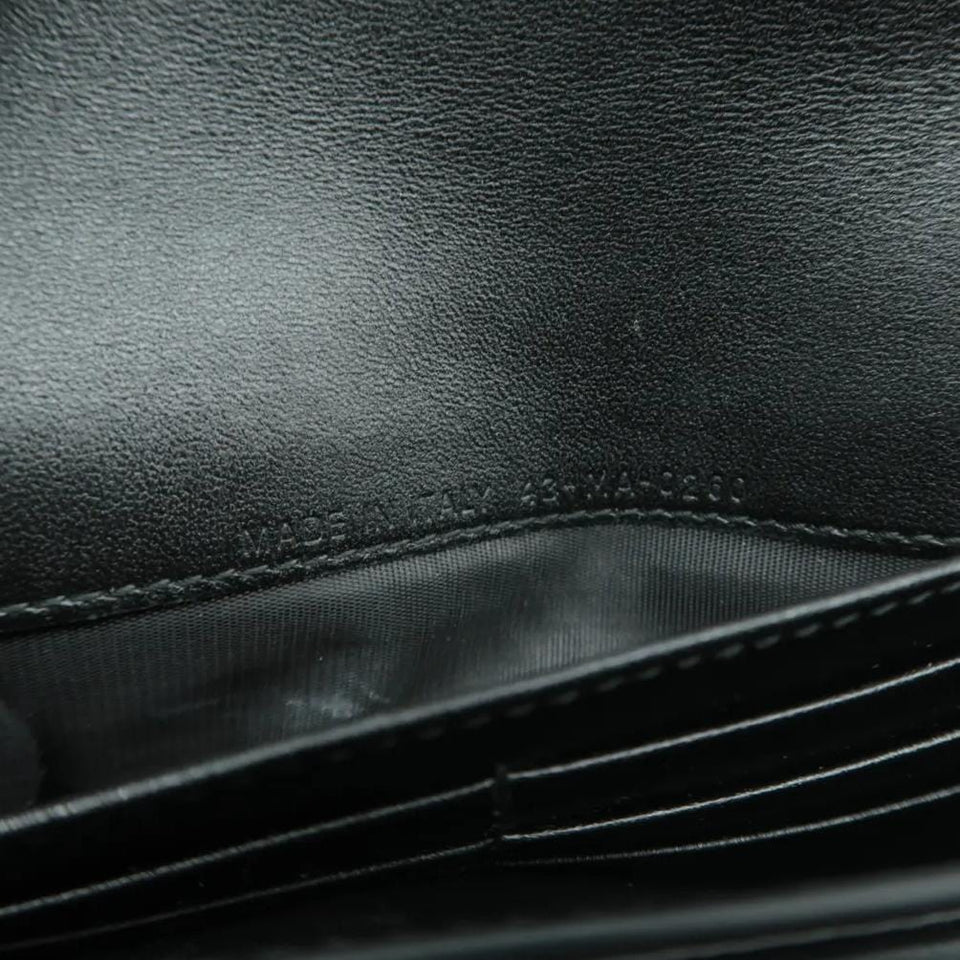 Christian Dior Long Saddle Leather Crossbody Chain Wallet Black