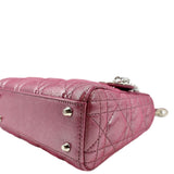 Christian Dior Mini Lady Dior Pearlescent Cannage Lambskin Shoulder Bag Pink